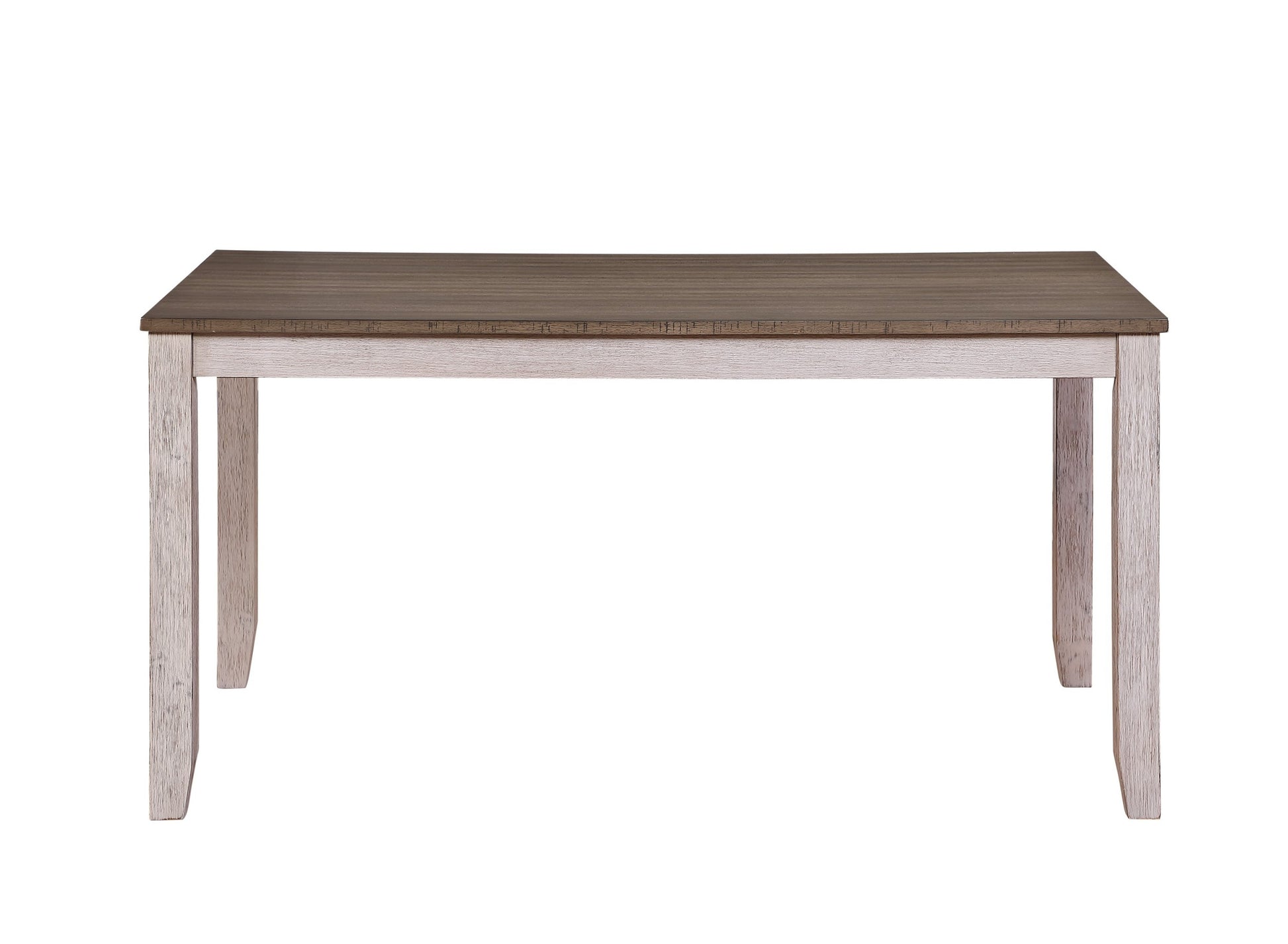 Grayish White And Brown Finish Casual Dining Room Furniture 7Pc Dining Set Rectangular Wooden Table And 6X Side Chairs Fabric Upholstered Seat Multicolor Seats 6 Dining Room Rectangular Dining Table With Chair Wood