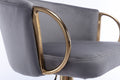 Set Of 2 Bar Stools,With Chrome Footrest And Base Swivel Height Adjustable Mechanical Lifting Velvet Golden Leg Simple Bar Stool Grey Grey Foam Fabric