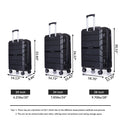 Hardshell Suitcase Spinner Wheels Pp Luggage Sets Lightweight Durable Suitcase With Tsa Lock,3 Piece Set 20 24 28 ,Black Black Polypropylene