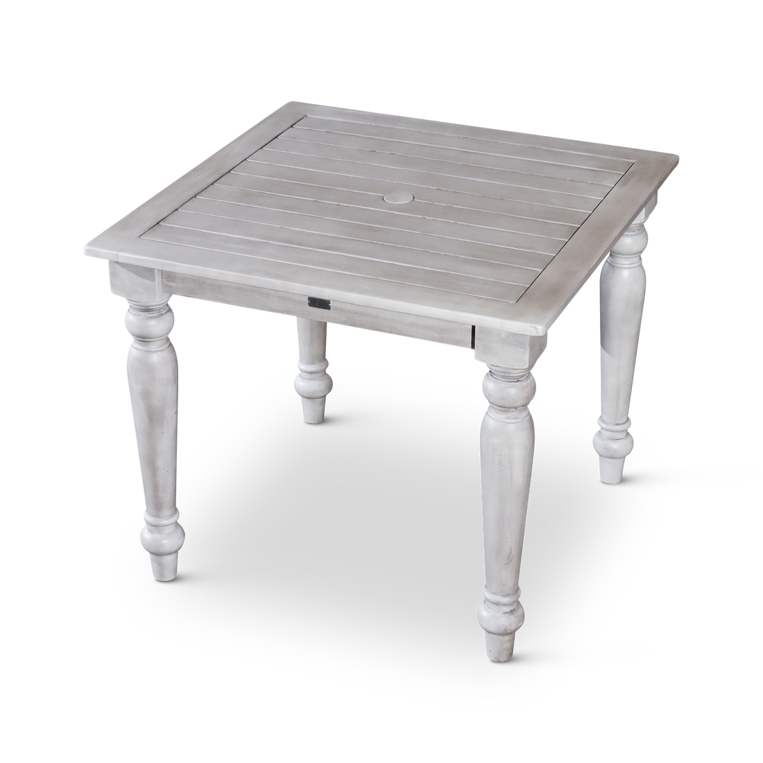 Square Dining Table Silver Grey Solid Wood