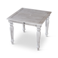 Square Dining Table Silver Grey Solid Wood