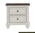 Antique White And Brown Gray Finish1Pc Nightstand Of Drawers Black Knobs Traditional Design Bedroom Furniture Antique White 2 Drawers Bedroom Traditional Wood