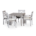 Square Dining Table Silver Grey Solid Wood