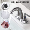 2 Handle 4 Inch Centerset Bathroom Sink Faucet With Pop Up Drain, Brushed Nickel Brushed Nickel Zinc