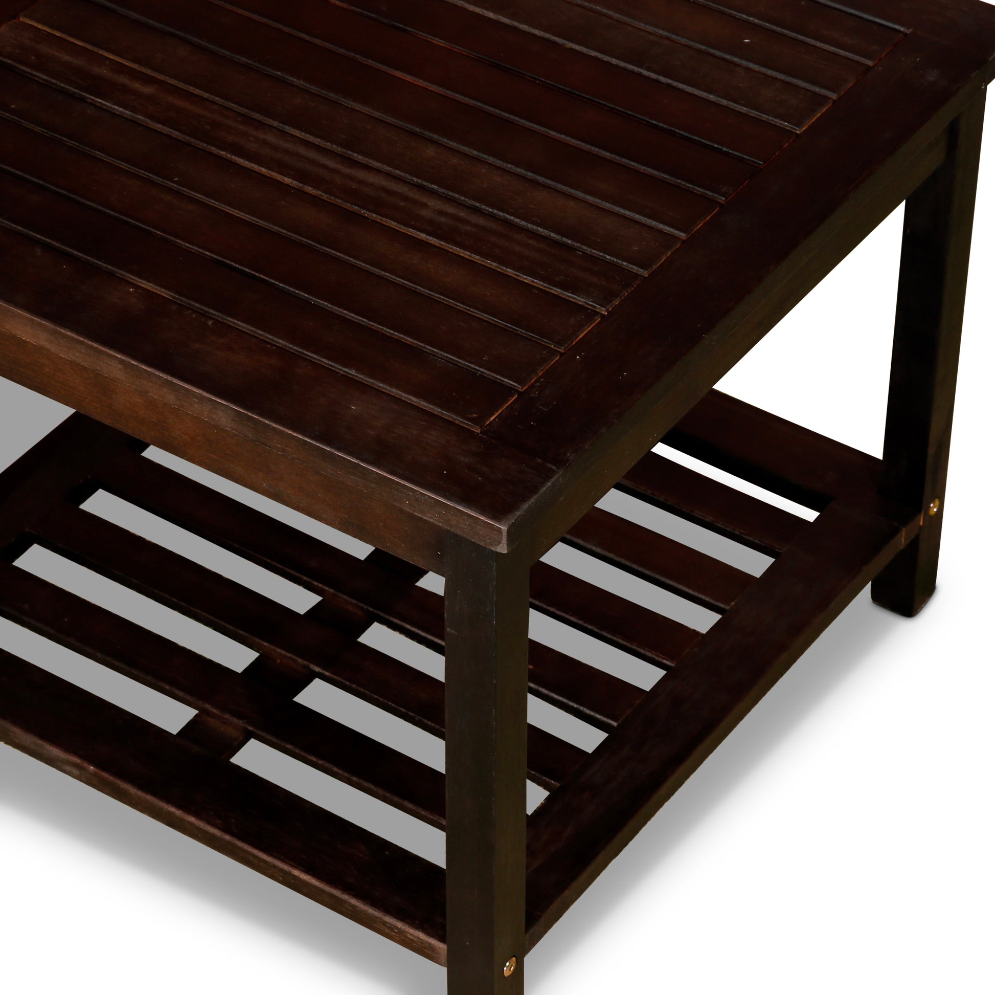 Longs Peak Eucalyptus 2 Shelf Side Table, Espresso Espresso Eucalyptus