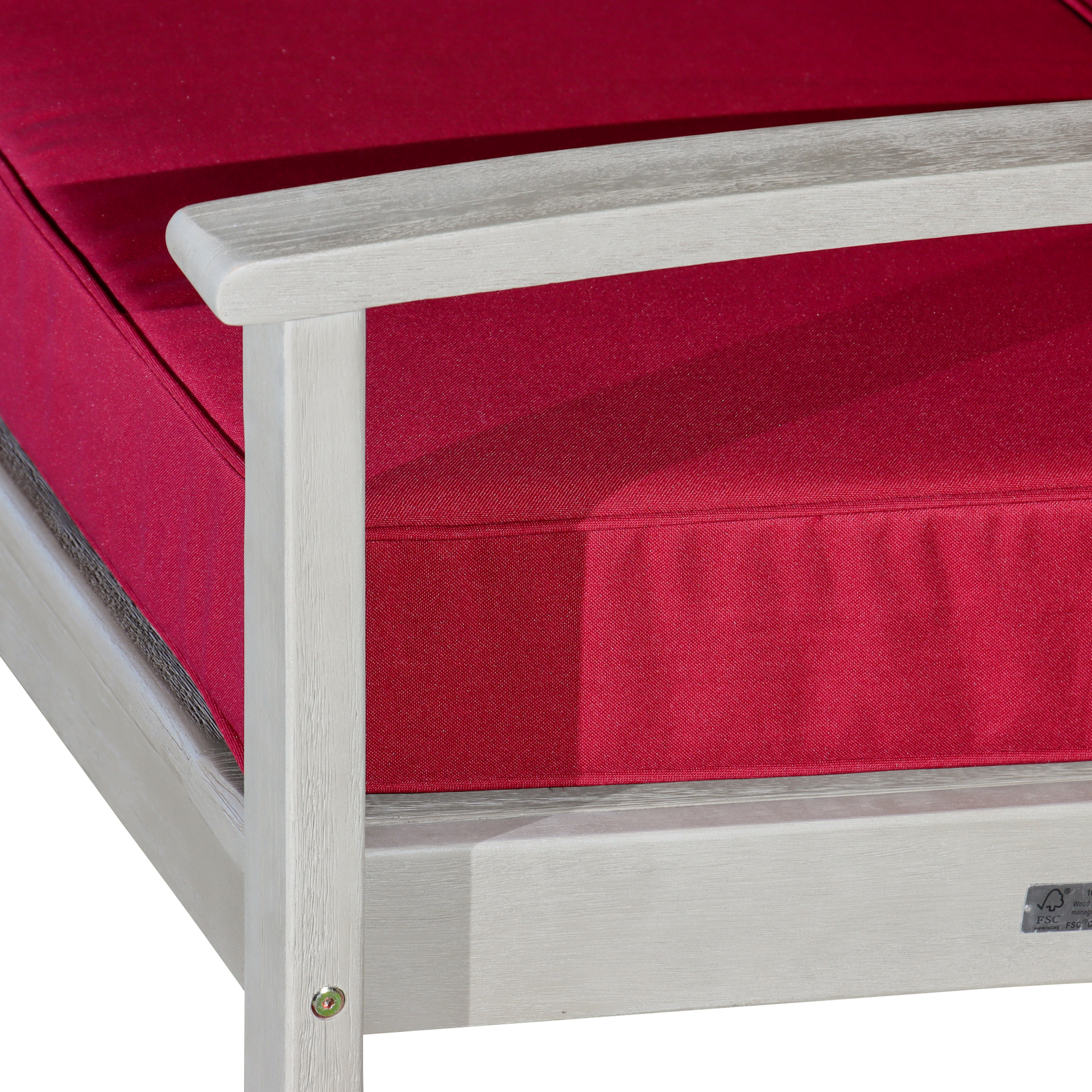 Eucalyptus Rocking Chair With Cushions, Driftwood Gray Finish, Burdy Cushions Gray Eucalyptus