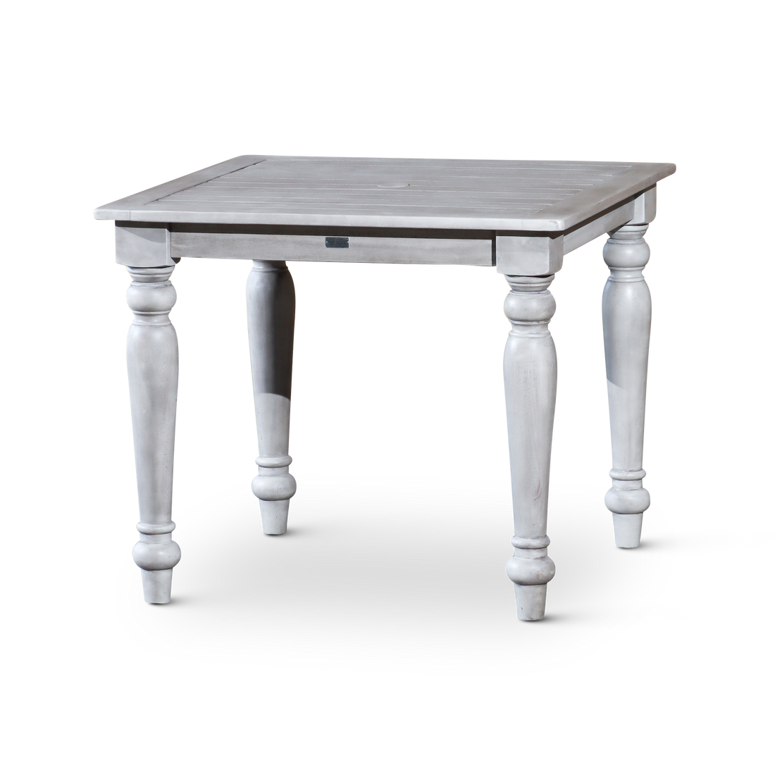 Square Dining Table Silver Grey Solid Wood