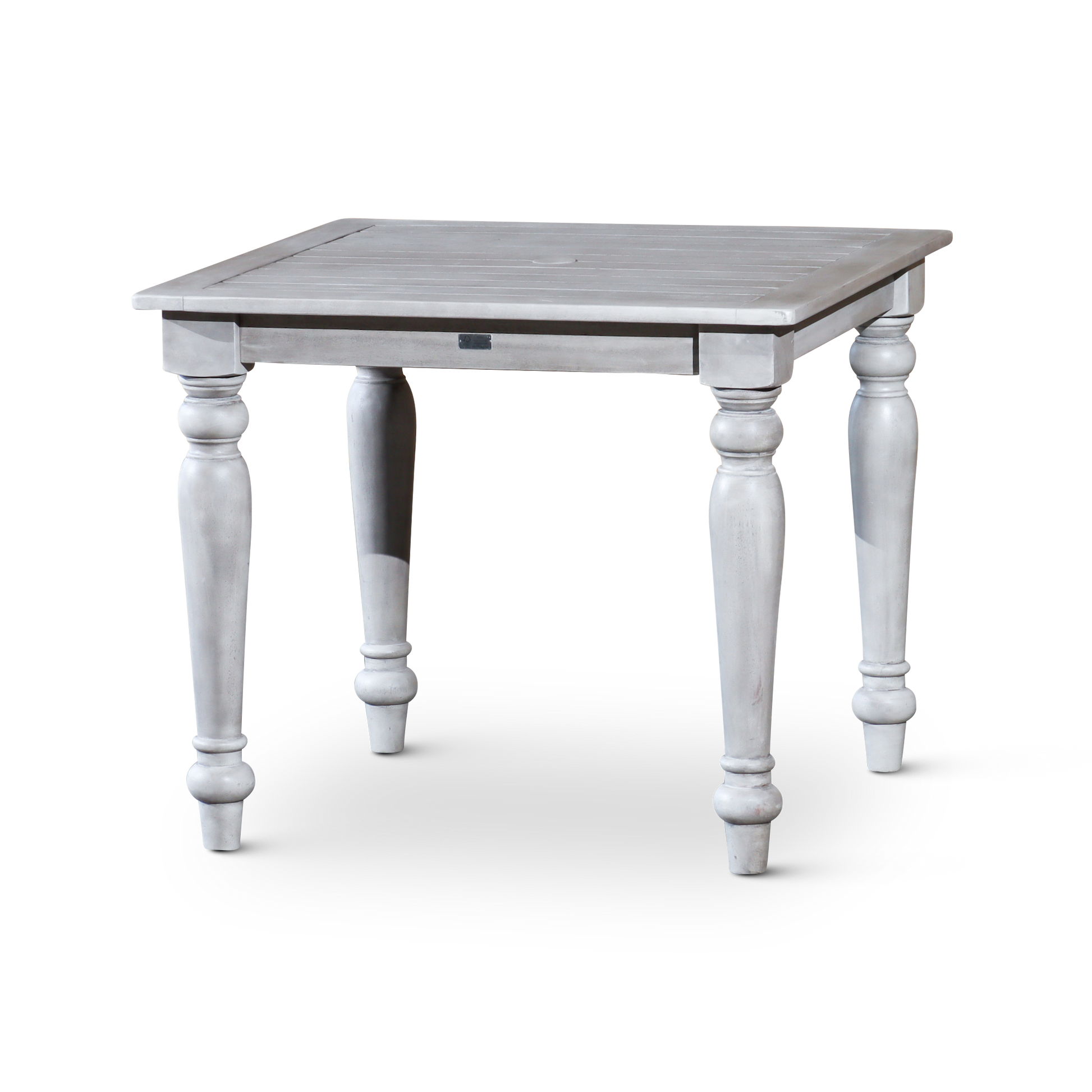 Square Dining Table Silver Grey Solid Wood