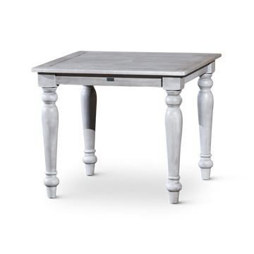 Square Dining Table Silver Grey Solid Wood