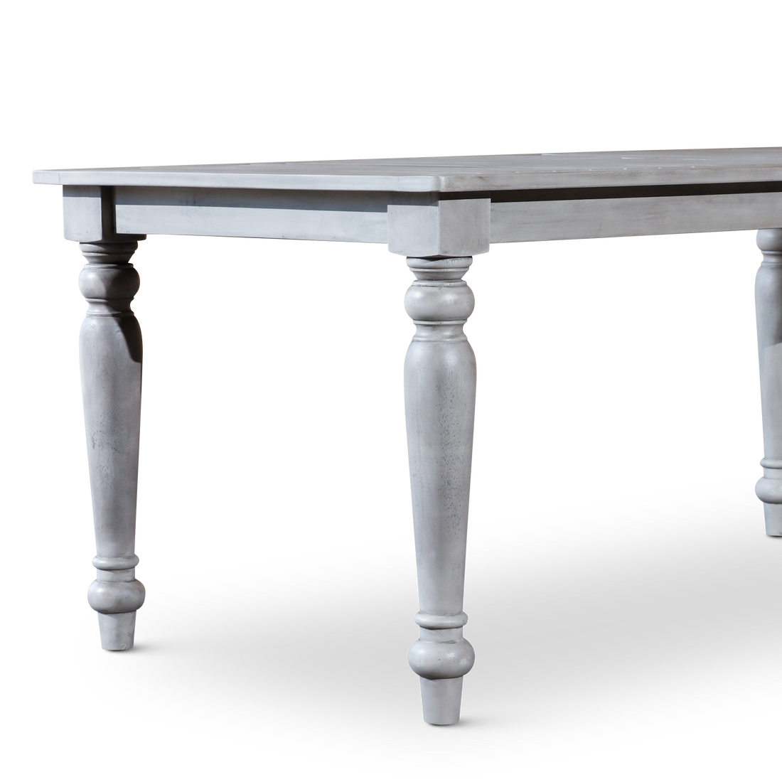 Rectangular Dining Table Silver Grey Solid Wood