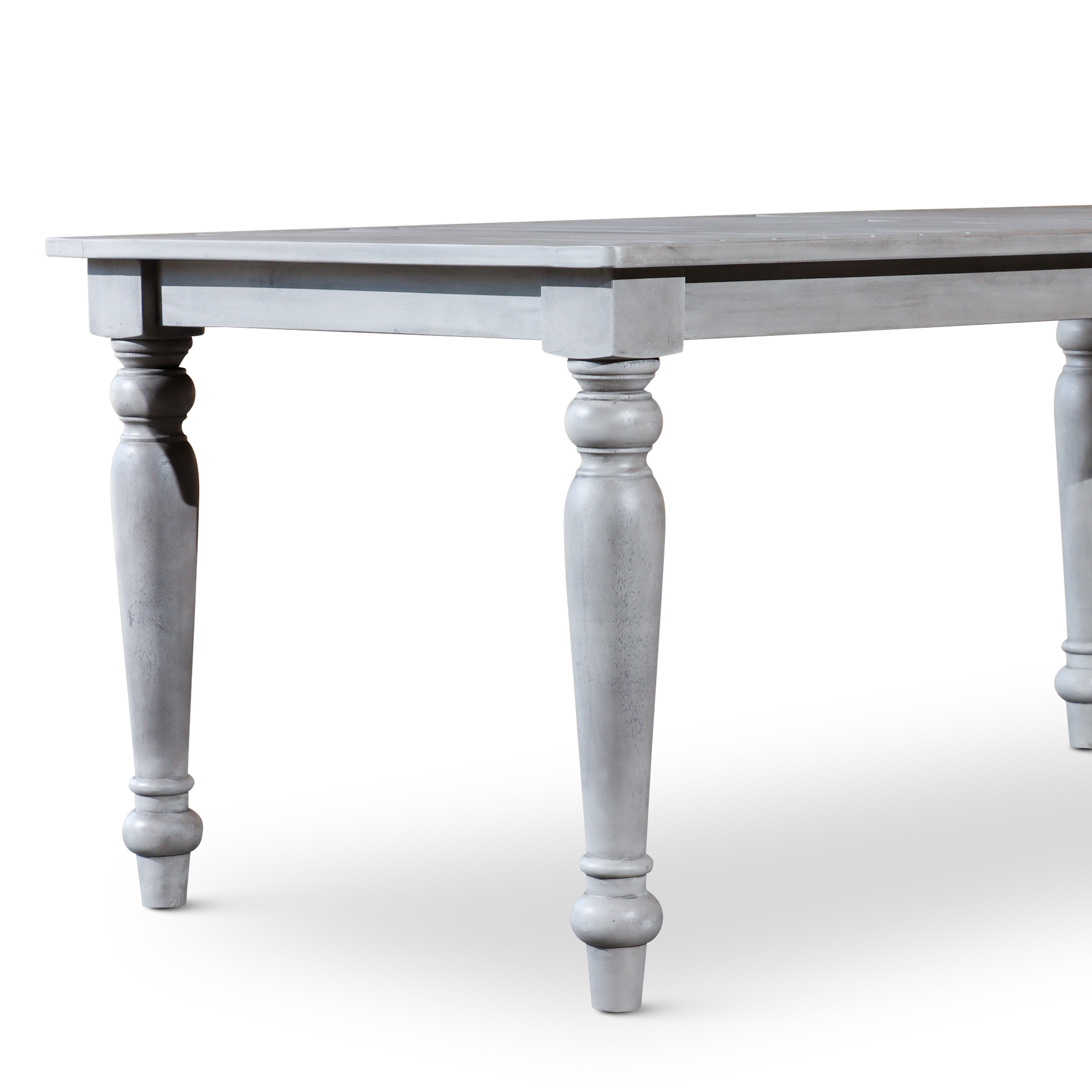 Rectangular Dining Table Silver Grey Solid Wood