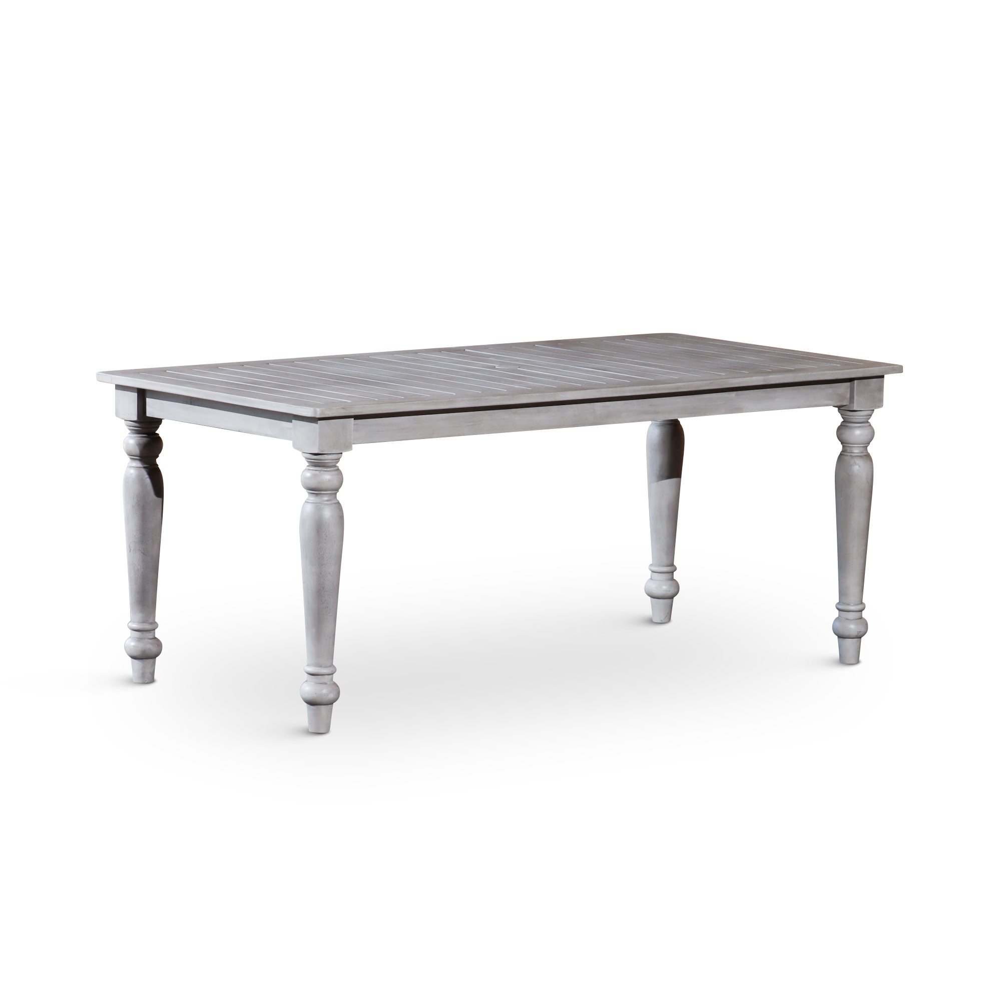 Rectangular Dining Table Silver Grey Solid Wood