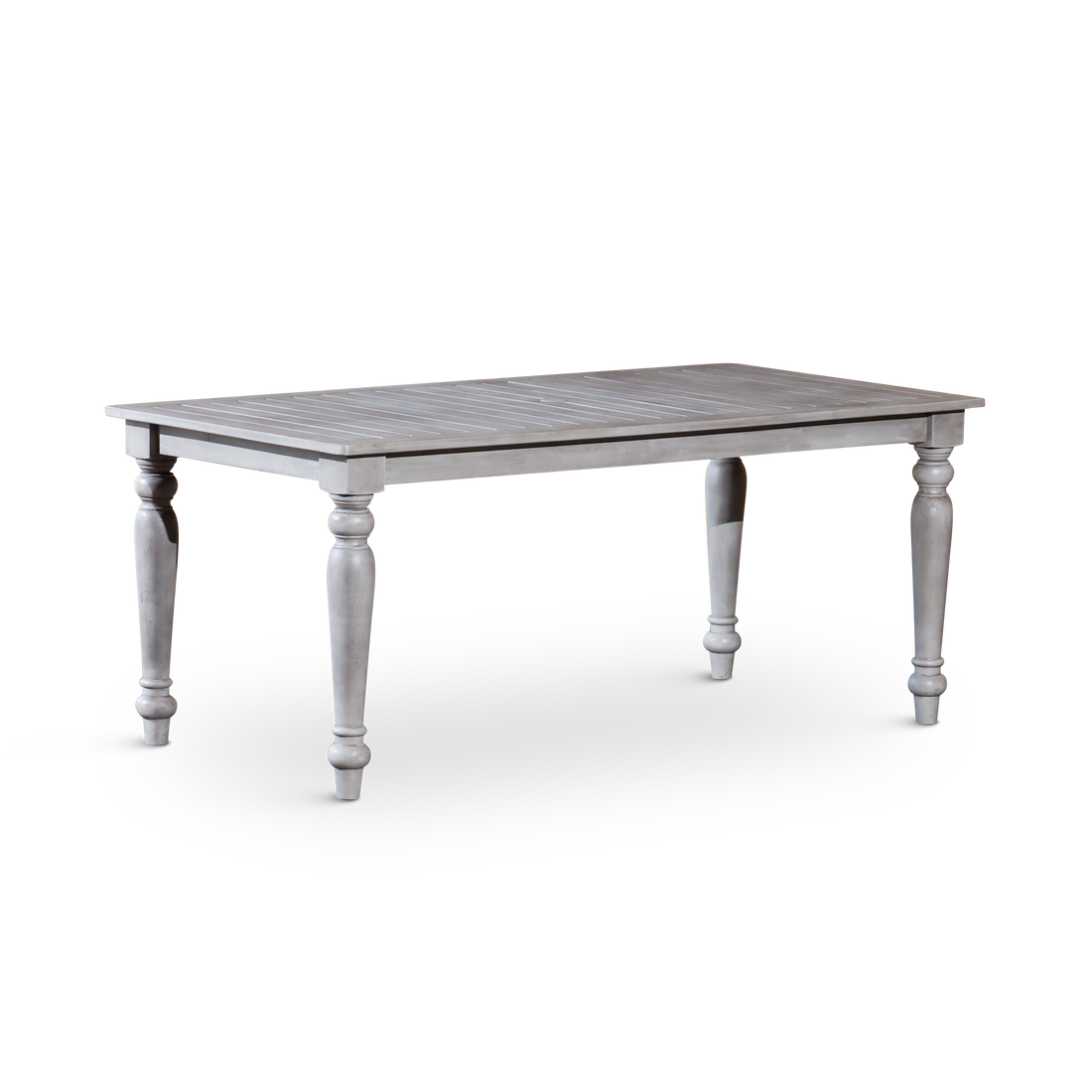 Rectangular Dining Table Silver Grey Solid Wood