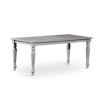 Rectangular Dining Table Silver Grey Solid Wood