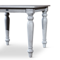 Square Dining Table Silver Grey Solid Wood