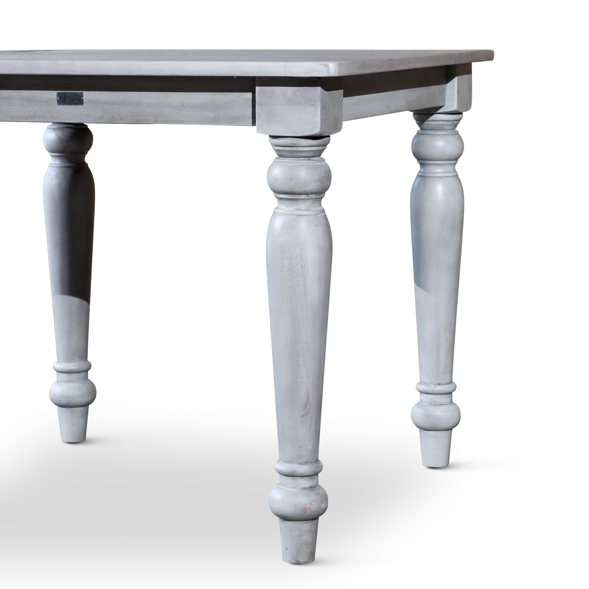 Square Dining Table Silver Grey Solid Wood