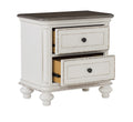 Antique White And Brown Gray Finish1Pc Nightstand Of Drawers Black Knobs Traditional Design Bedroom Furniture Antique White 2 Drawers Bedroom Traditional Wood