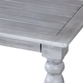 Square Dining Table Silver Grey Solid Wood