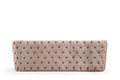 Naomi Button Tufted Sofa With Velvet Fabric And Gold Accent In Taupe Taupe Velvet Wood Primary Living Space Firm Tufted Back Contemporary,Modern Solid Wood Mdf Velvet 3 Seat