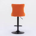 Swivel Velvet Barstools Adjusatble Seat Height From 25 33 Inch,17.7Inch Base, Modern Upholstered Bar Stools With Backs Comfortable Tufted For Home Pub And Kitchen Island,Orange,Set Of 2 Orange Dining Room American Design Foam Velvet