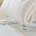Tufted Armless Chaise Lounge White Fabric
