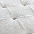 Tufted Armless Chaise Lounge White Fabric