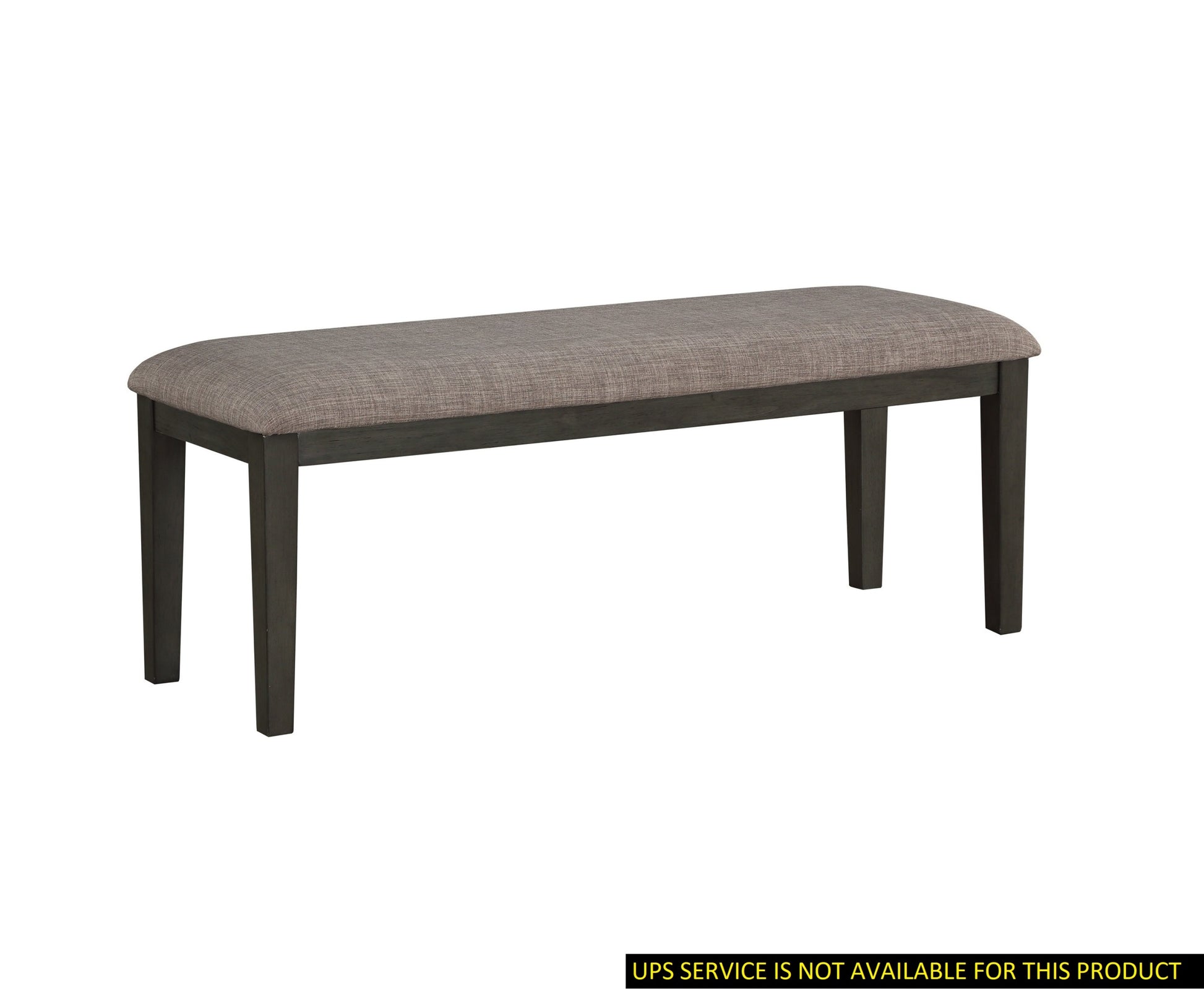 Transitional Look Gray Finish Wood Framed 1Pc Bench Fabric Upholstered Seat Casual Dining Furniture Gray Dining Room Transitional Wood