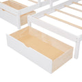 Full Over Twin & Twin Bunk Bed, Wood Triple Bunk Bed With Drawers And Guardrails White White Solid Wood