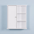 Wall Mount Medicine Cabinet With A Door, Wooden Bathroom Storage Cabinet With Adjustable Shelf White Mdf