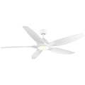 Modern 60 In Intergrated Led Ceiling Fan Lighting With White Abs Blade White Abs