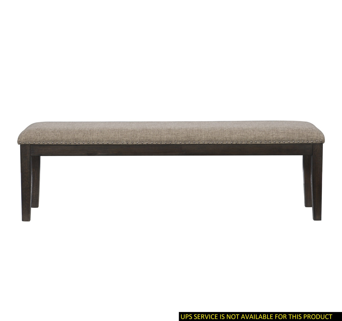 Traditional Style Wood Framed 1Pc Bench Upholstered Naihead Trim Wire Brushed Rustic Brown Finish Dining Room Furniture Brown Mix Dining Room Traditional Wood