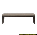 Traditional Style Wood Framed 1Pc Bench Upholstered Naihead Trim Wire Brushed Rustic Brown Finish Dining Room Furniture Brown Mix Dining Room Traditional Wood