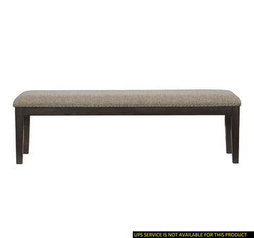 Traditional Style Wood Framed 1Pc Bench Upholstered Naihead Trim Wire Brushed Rustic Brown Finish Dining Room Furniture Brown Mix Dining Room Traditional Wood