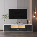 Fashiontv Stand,Tv Cabinet,Entertainment Center Tv Station,Tv Console,Console With Led Light Belt, Light Belt Can Be Remote Control,With Cabinets,Open Cells,For The Living Room,Bedroom,White Dark Gray Gray Primary Living Space 60 69 Inches 60 69 Inches