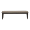 Traditional Style Wood Framed 1Pc Bench Upholstered Naihead Trim Wire Brushed Rustic Brown Finish Dining Room Furniture Brown Mix Dining Room Traditional Wood