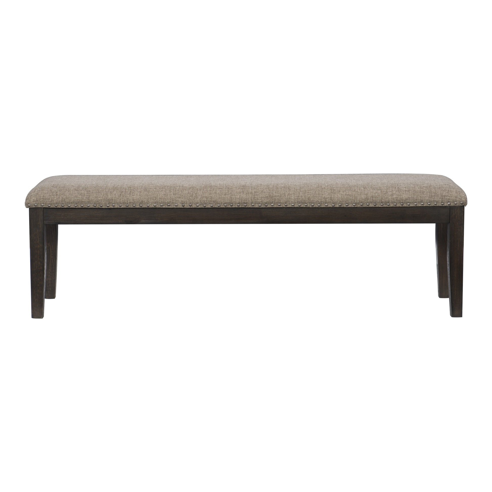 Traditional Style Wood Framed 1Pc Bench Upholstered Naihead Trim Wire Brushed Rustic Brown Finish Dining Room Furniture Brown Mix Dining Room Traditional Wood