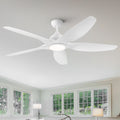 Modern 60 In Intergrated Led Ceiling Fan Lighting With White Abs Blade White Abs