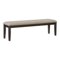 Traditional Style Wood Framed 1Pc Bench Upholstered Naihead Trim Wire Brushed Rustic Brown Finish Dining Room Furniture Brown Mix Dining Room Traditional Wood