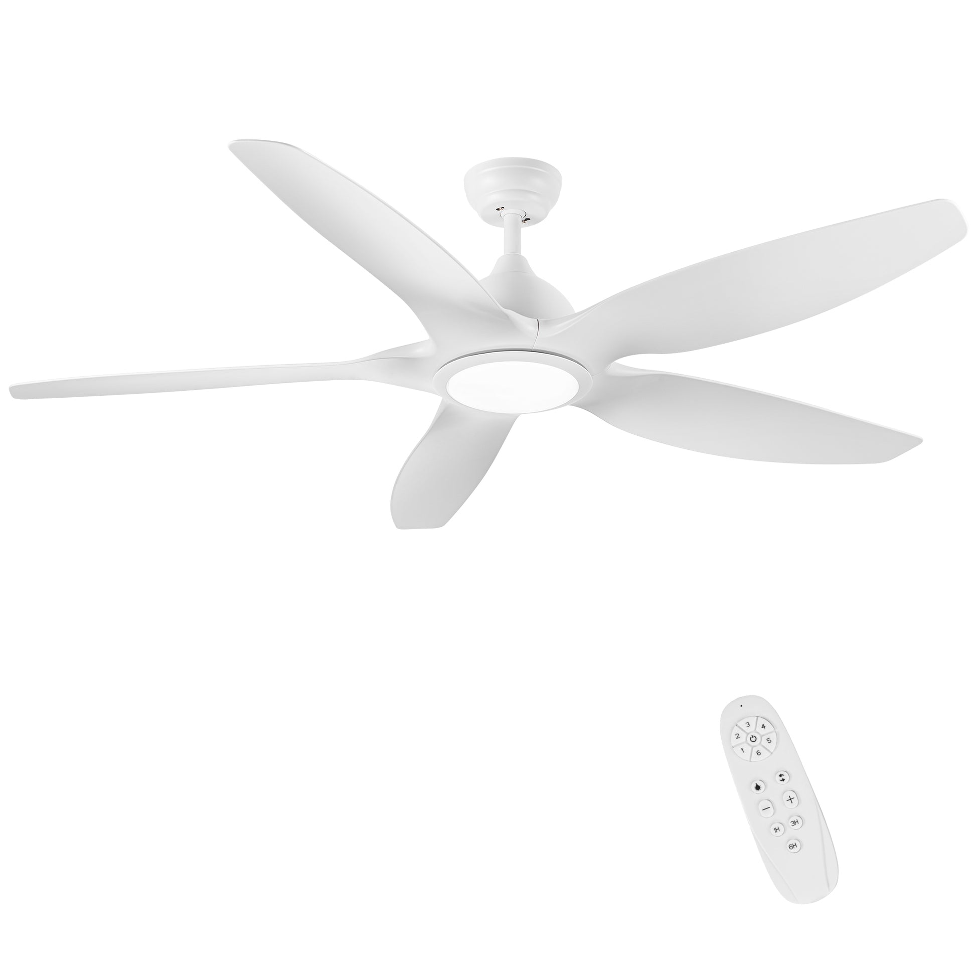 Modern 60 In Intergrated Led Ceiling Fan Lighting With White Abs Blade White Abs