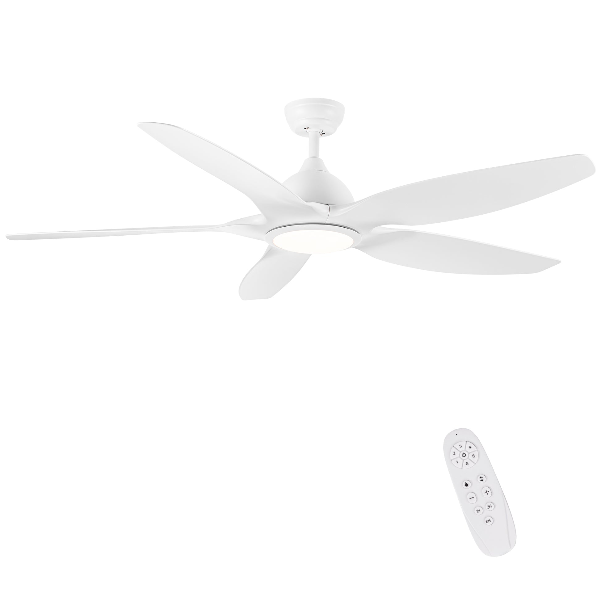 Modern 60 In Intergrated Led Ceiling Fan Lighting With White Abs Blade White Abs