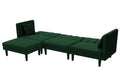 Reversible Sectional Sofa Sleeper With 2 Pillows Dark Green Velvet Dark Green Velvet