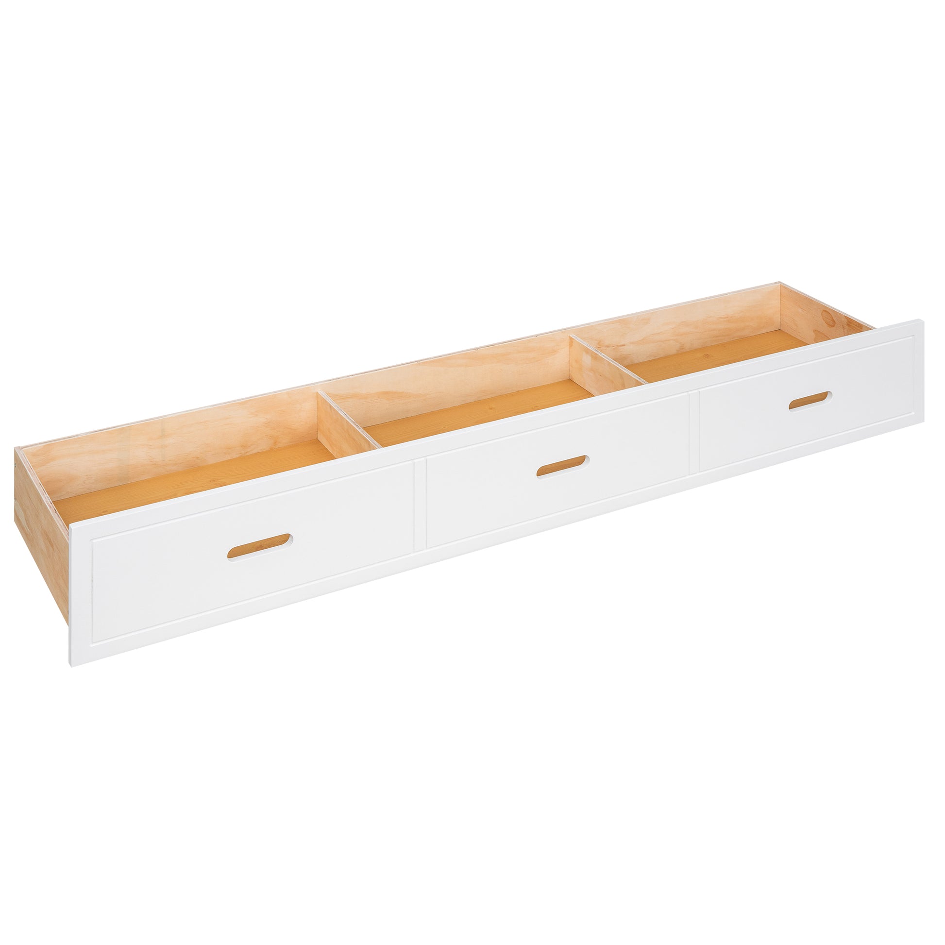 Twin Size Wooden Canopy Daybed With 3 In 1 Storage Drawers,White White Pine