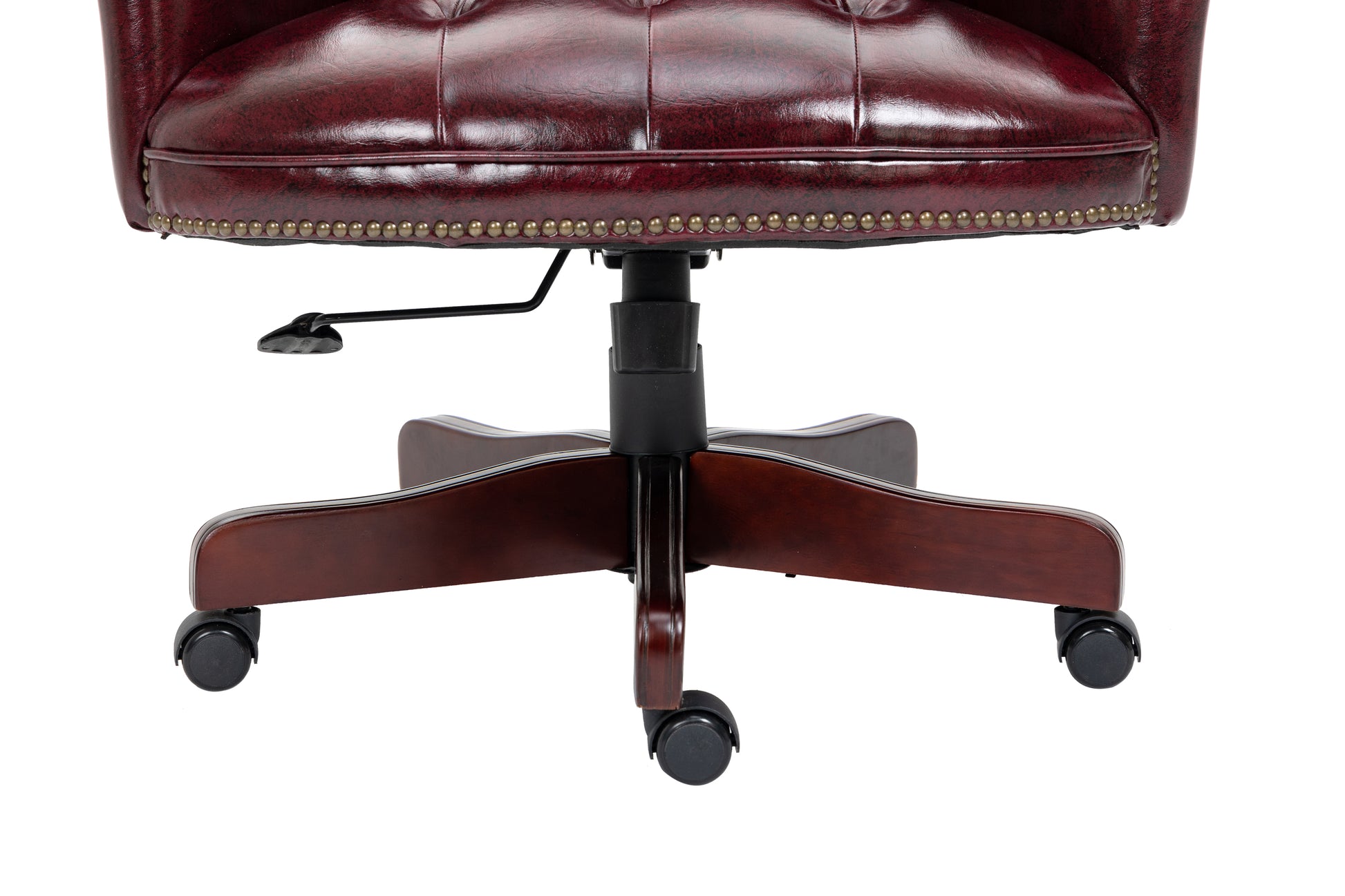 Executive Office Chair High Back Reclining Comfortable Desk Chair Ergonomic Design Thick Padded Seat And Backrest Pu Leather Desk Chair With Smooth Glide Caster Wheels, 1 Pack Burdy Burgundy Foam Pu