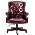 Executive Office Chair High Back Reclining Comfortable Desk Chair Ergonomic Design Thick Padded Seat And Backrest Pu Leather Desk Chair With Smooth Glide Caster Wheels, 1 Pack Burdy Burgundy Foam Pu