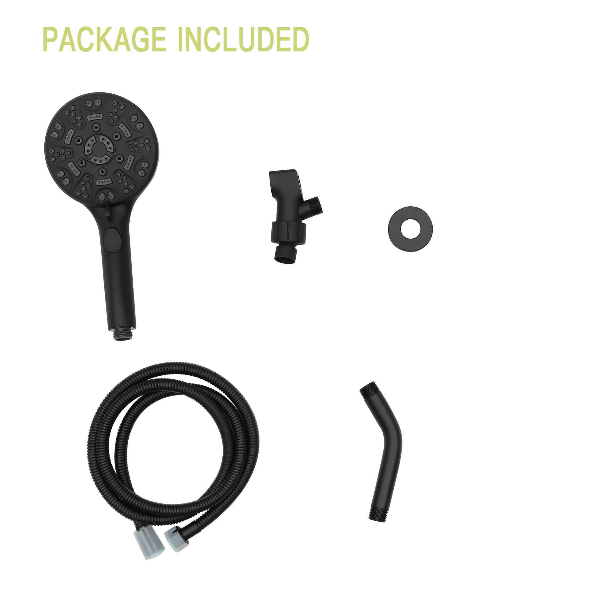 Multi Function Adjustable Hand Shower 8 Function Hand Shower, Matte Black Matte Black Plastic