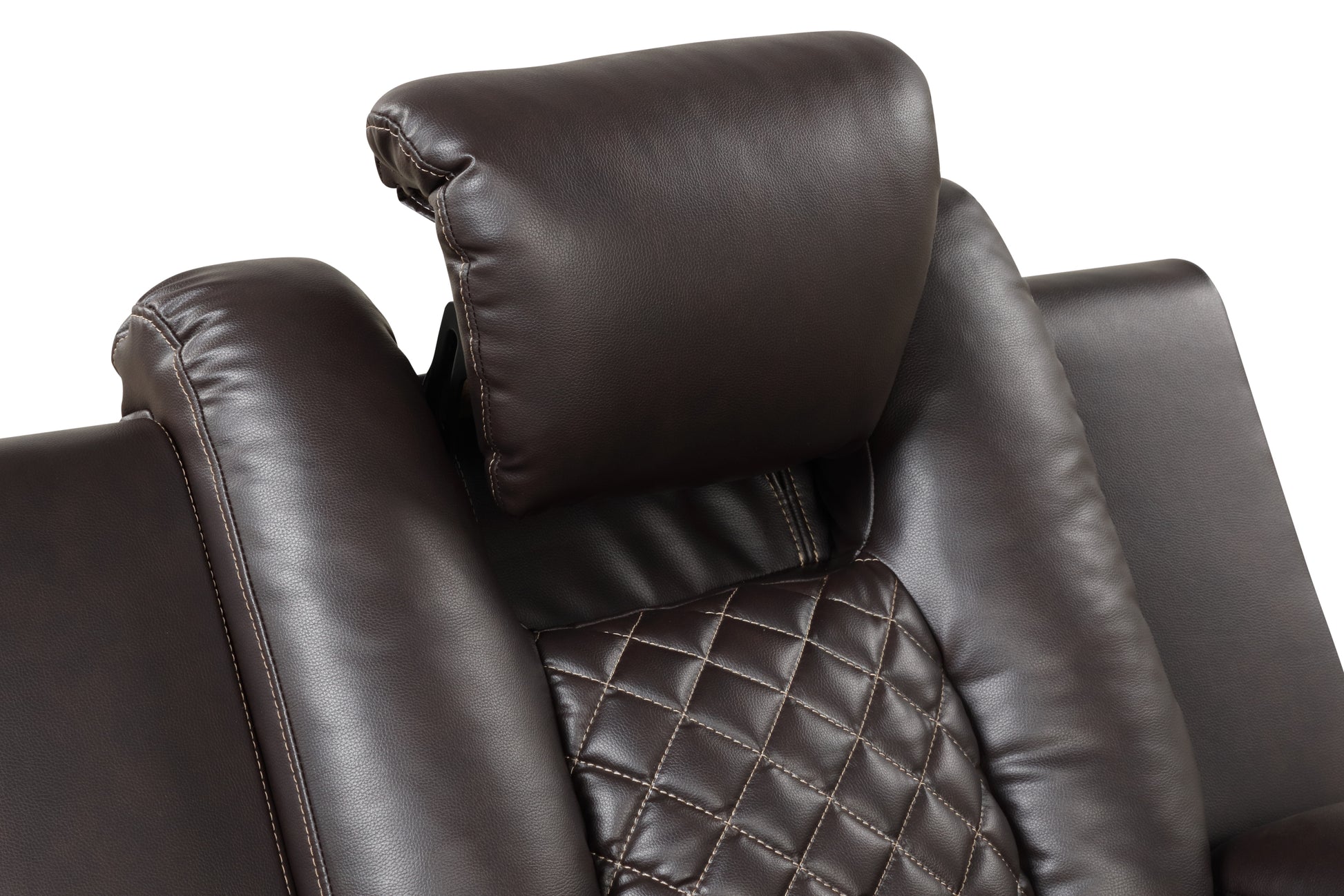 Benz Led & Power Recliner 3 Pc Made With Faux Leather In Brown Brown Faux Leather Metal Primary Living Space Medium Soft Cushion Back Heavy Duty Contemporary,Modern Solid Wood Mdf Faux Leather 6 Seat