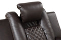 Benz Led & Power Recliner Chair Made With Faux Leather In Brown Brown Faux Leather