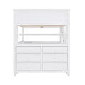 Full Size Loft Bed With Drawers And Desk, Wooden Loft Bed With Shelves White Old Sku:Lt001529Aak White Solid Wood