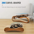 Fluffydream 2 In 1 Cat Scratcher Cardboard Lounge Bed, Cat Scratching Post, Durable Board Pads Prevents Furniture Damage,Large Brown Particle Board