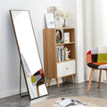 Brown Solid Wood Frame Full Length Mirror, Dressing Mirror, Bedroom Home Porch, Decorative Mirror, Clothing Store, Floor Mounted Large Mirror, Wall Mounted.60